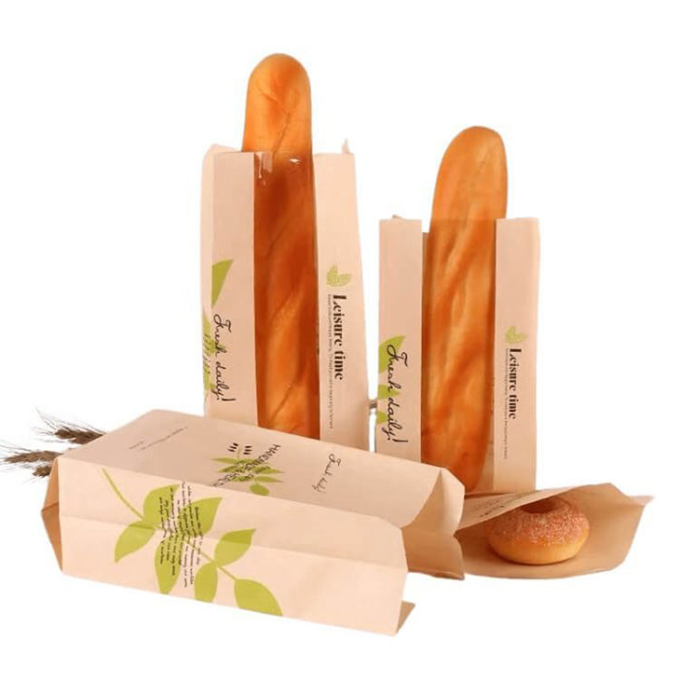 Baguette Bread Paper Bags with Window