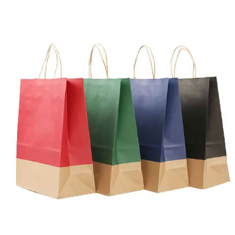 Color Recycled Kraft Paper Shopping Bags